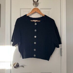 J Crew Short Sleeve Black Cardigan | Size M